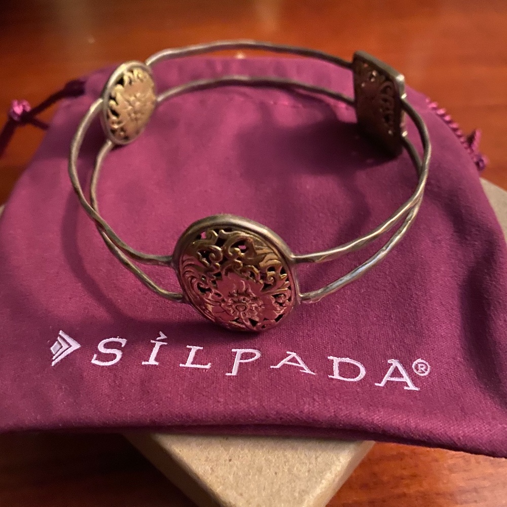 Silpada Silver Romance Novel Bangle Bracelet